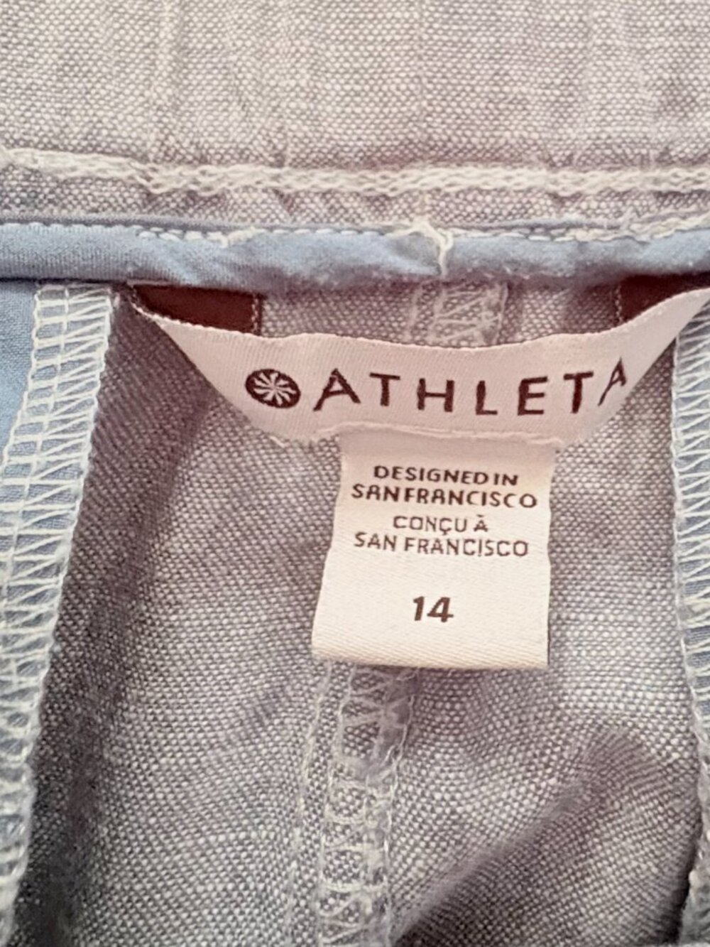 Athleta Cabo Linen Shorts Light Blue Size 14 Drawstring - Picture 7 of 9